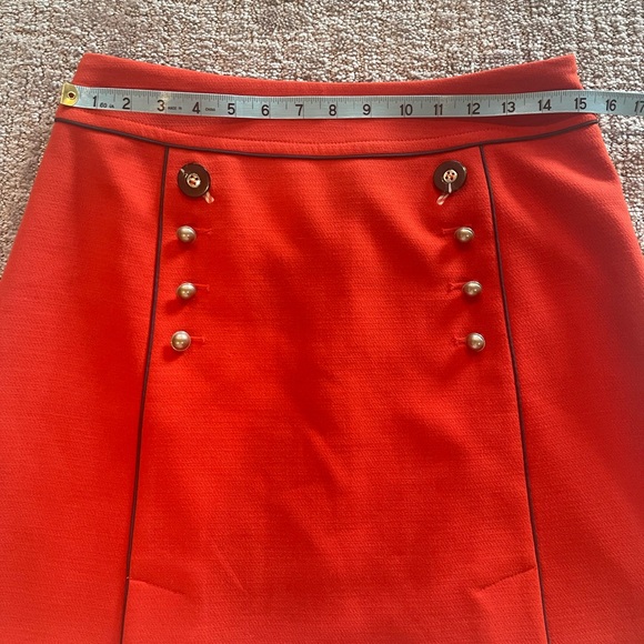 Anthropologie Leifsdottir Regatta Orange A-Line Short Skirt, Retro, Size 6 - Picture 9 of 14